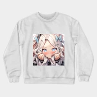 Cute shy girl anime Crewneck Sweatshirt